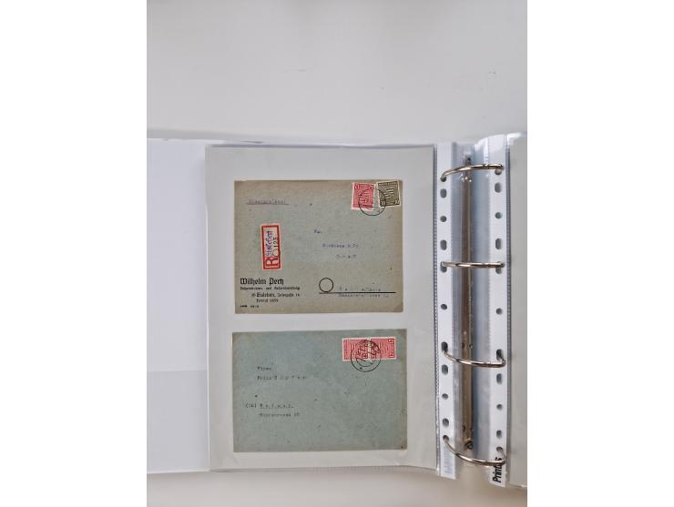 1945/49, umfangreiche Sammlung mit geschätzt 800-900 Briefen, Karten und Ganzsachen. Dabei viele R-Briefe und Satzbriefe, Bed