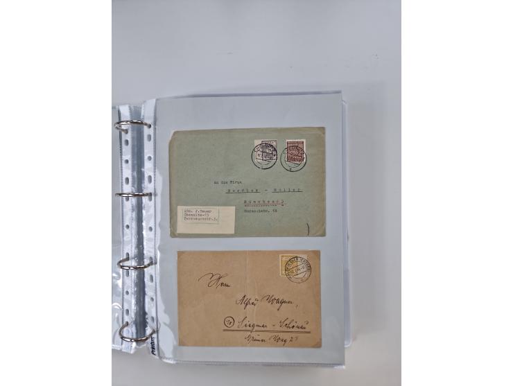 1945/49, umfangreiche Sammlung mit geschätzt 800-900 Briefen, Karten und Ganzsachen. Dabei viele R-Briefe und Satzbriefe, Bed