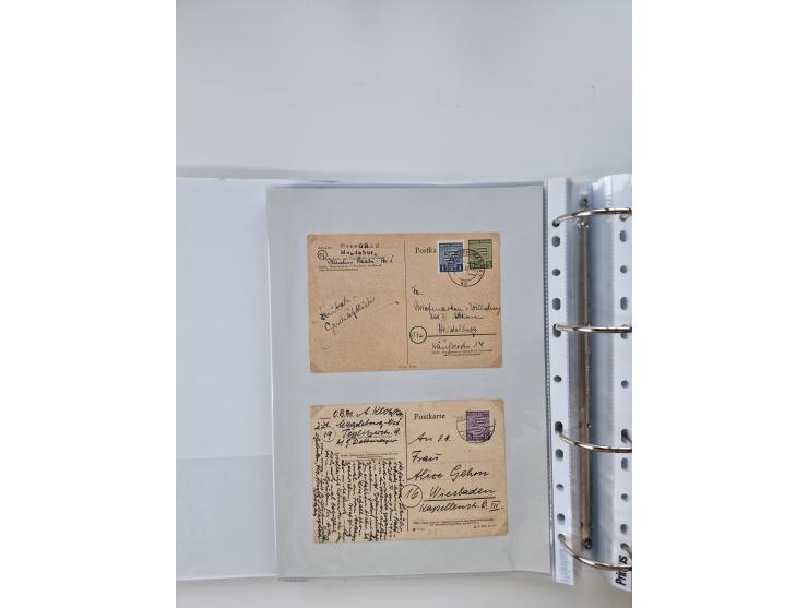 1945/49, umfangreiche Sammlung mit geschätzt 800-900 Briefen, Karten und Ganzsachen. Dabei viele R-Briefe und Satzbriefe, Bed