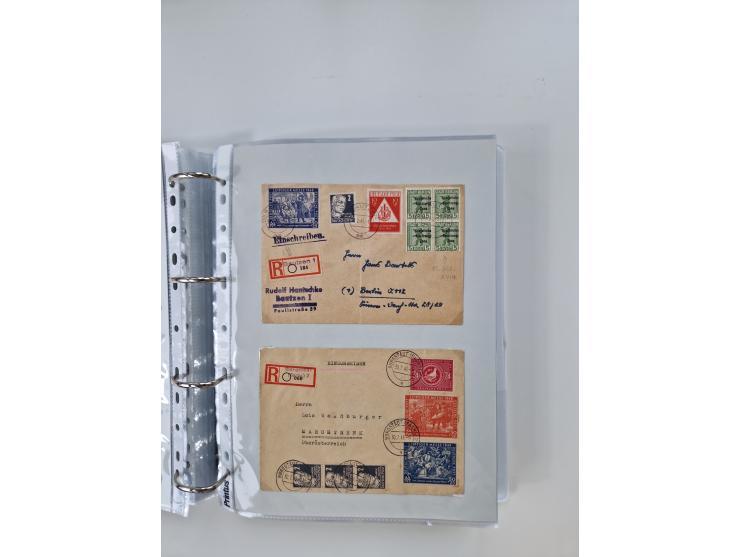 1945/49, umfangreiche Sammlung mit geschätzt 800-900 Briefen, Karten und Ganzsachen. Dabei viele R-Briefe und Satzbriefe, Bed