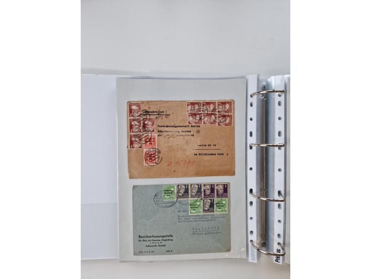 1945/49, umfangreiche Sammlung mit geschätzt 800-900 Briefen, Karten und Ganzsachen. Dabei viele R-Briefe und Satzbriefe, Bed