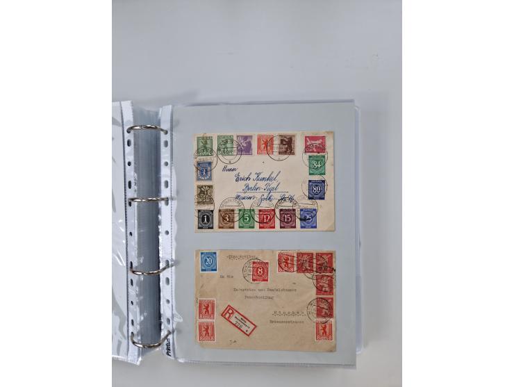 1945/49, umfangreiche Sammlung mit geschätzt 800-900 Briefen, Karten und Ganzsachen. Dabei viele R-Briefe und Satzbriefe, Bed