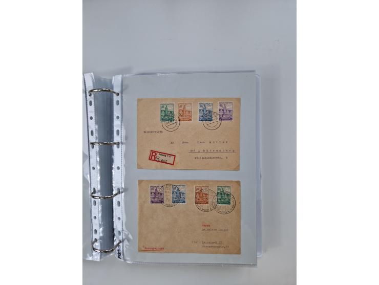1945/49, umfangreiche Sammlung mit geschätzt 800-900 Briefen, Karten und Ganzsachen. Dabei viele R-Briefe und Satzbriefe, Bed
