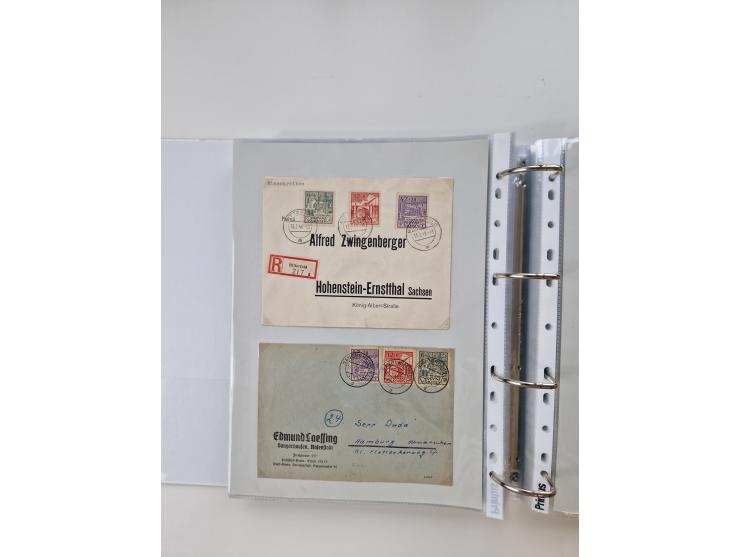 1945/49, umfangreiche Sammlung mit geschätzt 800-900 Briefen, Karten und Ganzsachen. Dabei viele R-Briefe und Satzbriefe, Bed