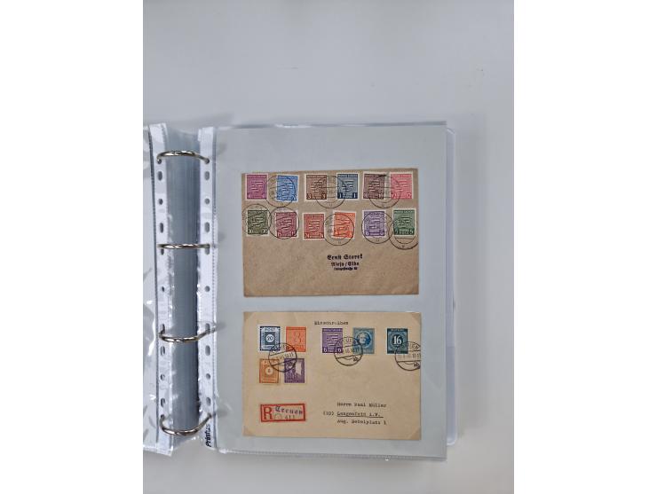 1945/49, umfangreiche Sammlung mit geschätzt 800-900 Briefen, Karten und Ganzsachen. Dabei viele R-Briefe und Satzbriefe, Bed