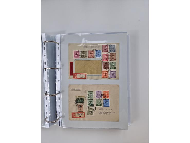 1945/49, umfangreiche Sammlung mit geschätzt 800-900 Briefen, Karten und Ganzsachen. Dabei viele R-Briefe und Satzbriefe, Bed