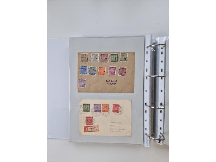 1945/49, umfangreiche Sammlung mit geschätzt 800-900 Briefen, Karten und Ganzsachen. Dabei viele R-Briefe und Satzbriefe, Bed