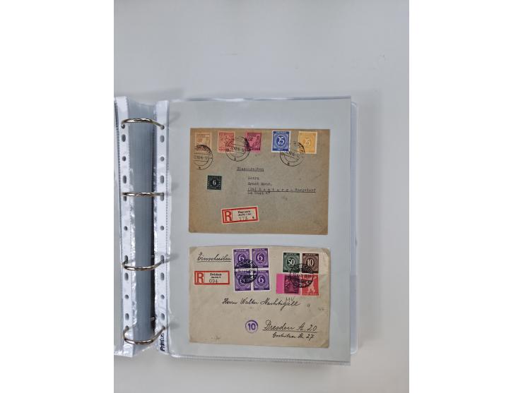 1945/49, umfangreiche Sammlung mit geschätzt 800-900 Briefen, Karten und Ganzsachen. Dabei viele R-Briefe und Satzbriefe, Bed