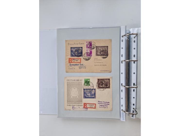 1945/49, umfangreiche Sammlung mit geschätzt 800-900 Briefen, Karten und Ganzsachen. Dabei viele R-Briefe und Satzbriefe, Bed