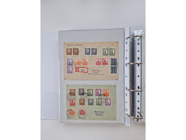 1945/49, umfangreiche Sammlung mit geschätzt 800-900 Briefen, Karten und Ganzsachen. Dabei viele R-Briefe und Satzbriefe, Bed