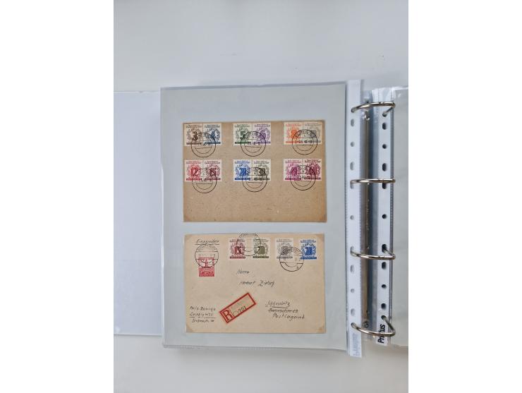 1945/49, umfangreiche Sammlung mit geschätzt 800-900 Briefen, Karten und Ganzsachen. Dabei viele R-Briefe und Satzbriefe, Bed