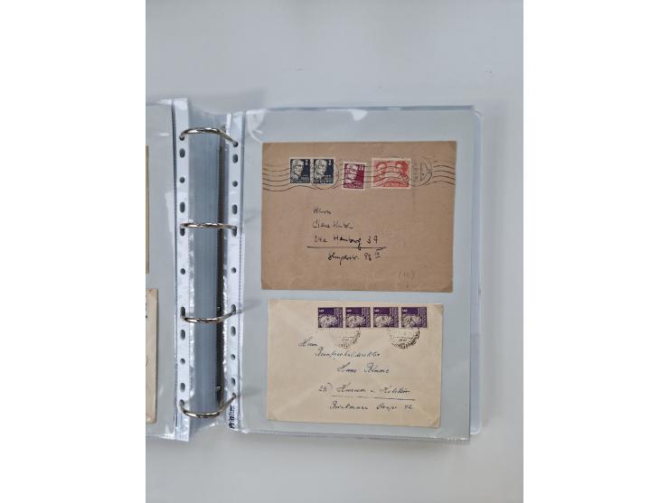 1945/49, umfangreiche Sammlung mit geschätzt 800-900 Briefen, Karten und Ganzsachen. Dabei viele R-Briefe und Satzbriefe, Bed