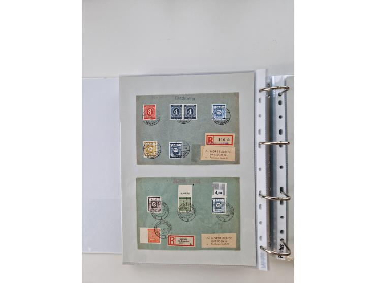 1945/49, umfangreiche Sammlung mit geschätzt 800-900 Briefen, Karten und Ganzsachen. Dabei viele R-Briefe und Satzbriefe, Bed