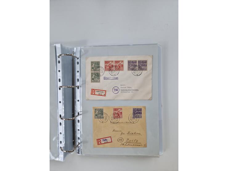 1945/49, umfangreiche Sammlung mit geschätzt 800-900 Briefen, Karten und Ganzsachen. Dabei viele R-Briefe und Satzbriefe, Bed