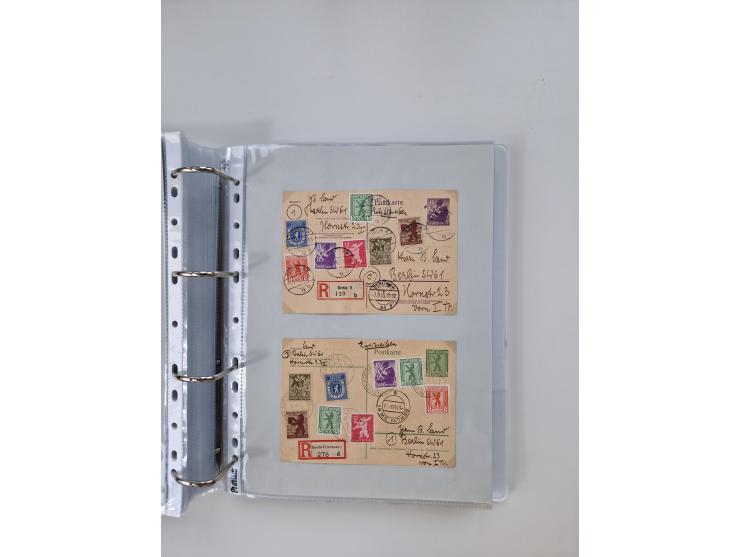 1945/49, umfangreiche Sammlung mit geschätzt 800-900 Briefen, Karten und Ganzsachen. Dabei viele R-Briefe und Satzbriefe, Bed