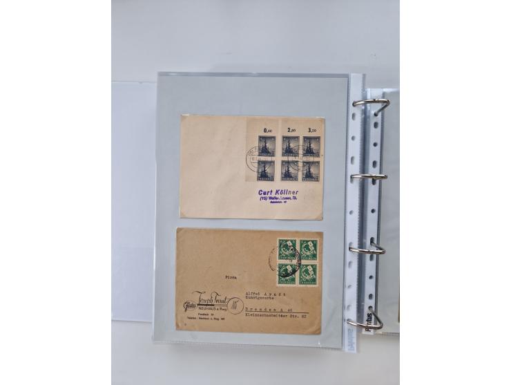 1945/49, umfangreiche Sammlung mit geschätzt 800-900 Briefen, Karten und Ganzsachen. Dabei viele R-Briefe und Satzbriefe, Bed