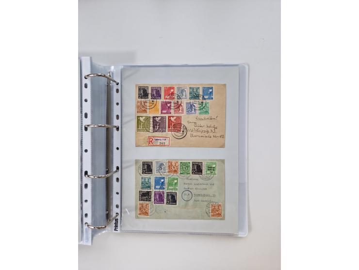1945/49, umfangreiche Sammlung mit geschätzt 800-900 Briefen, Karten und Ganzsachen. Dabei viele R-Briefe und Satzbriefe, Bed