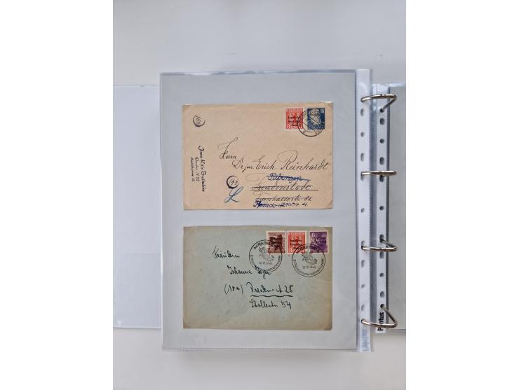 1945/49, umfangreiche Sammlung mit geschätzt 800-900 Briefen, Karten und Ganzsachen. Dabei viele R-Briefe und Satzbriefe, Bed