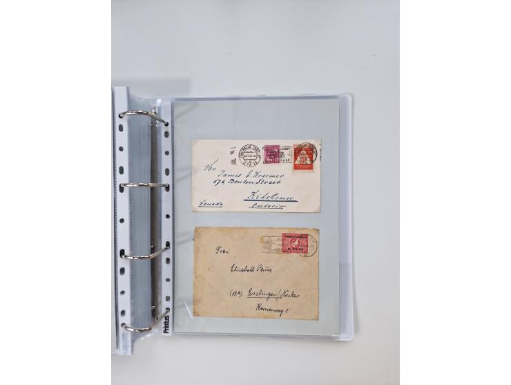 1945/49, umfangreiche Sammlung mit geschätzt 800-900 Briefen, Karten und Ganzsachen. Dabei viele R-Briefe und Satzbriefe, Bed