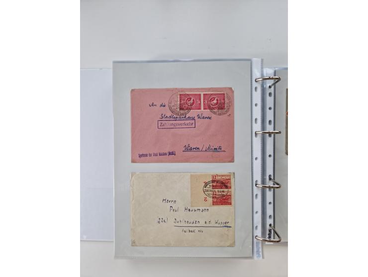 1945/49, umfangreiche Sammlung mit geschätzt 800-900 Briefen, Karten und Ganzsachen. Dabei viele R-Briefe und Satzbriefe, Bed