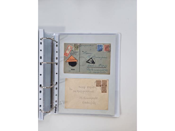 1945/49, umfangreiche Sammlung mit geschätzt 800-900 Briefen, Karten und Ganzsachen. Dabei viele R-Briefe und Satzbriefe, Bed