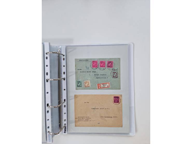 1945/49, umfangreiche Sammlung mit geschätzt 800-900 Briefen, Karten und Ganzsachen. Dabei viele R-Briefe und Satzbriefe, Bed