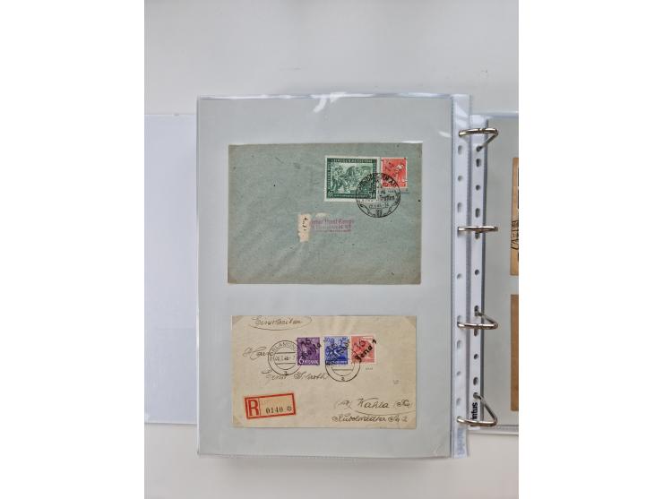 1945/49, umfangreiche Sammlung mit geschätzt 800-900 Briefen, Karten und Ganzsachen. Dabei viele R-Briefe und Satzbriefe, Bed