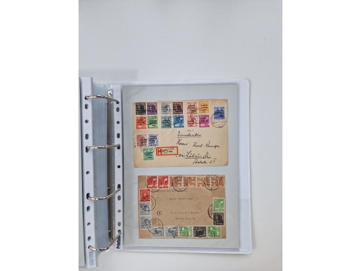 1945/49, umfangreiche Sammlung mit geschätzt 800-900 Briefen, Karten und Ganzsachen. Dabei viele R-Briefe und Satzbriefe, Bed