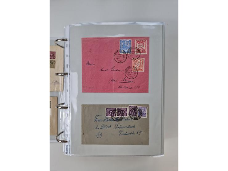 1945/49, umfangreiche Sammlung mit geschätzt 800-900 Briefen, Karten und Ganzsachen. Dabei viele R-Briefe und Satzbriefe, Bed
