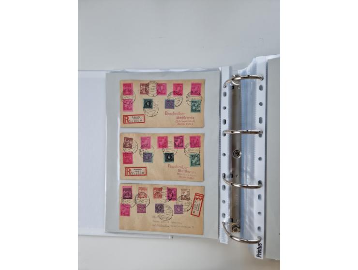 1945/49, umfangreiche Sammlung mit geschätzt 800-900 Briefen, Karten und Ganzsachen. Dabei viele R-Briefe und Satzbriefe, Bed