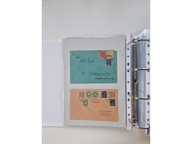 1945/49, umfangreiche Sammlung mit geschätzt 800-900 Briefen, Karten und Ganzsachen. Dabei viele R-Briefe und Satzbriefe, Bed