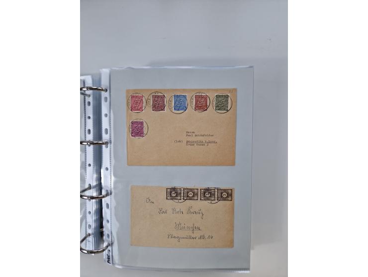 1945/49, umfangreiche Sammlung mit geschätzt 800-900 Briefen, Karten und Ganzsachen. Dabei viele R-Briefe und Satzbriefe, Bed