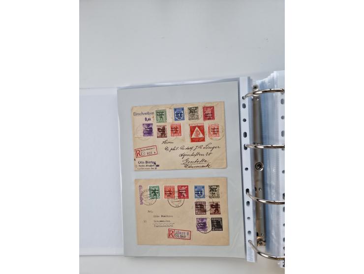 1945/49, umfangreiche Sammlung mit geschätzt 800-900 Briefen, Karten und Ganzsachen. Dabei viele R-Briefe und Satzbriefe, Bed