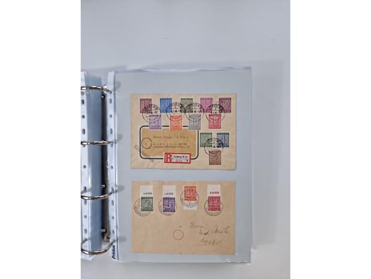 1945/49, umfangreiche Sammlung mit geschätzt 800-900 Briefen, Karten und Ganzsachen. Dabei viele R-Briefe und Satzbriefe, Bed
