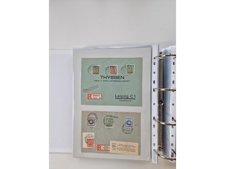 1945/49, umfangreiche Sammlung mit geschätzt 800-900 Briefen, Karten und Ganzsachen. Dabei viele R-Briefe und Satzbriefe, Bed