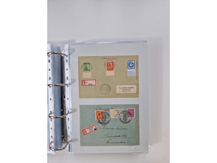 1945/49, umfangreiche Sammlung mit geschätzt 800-900 Briefen, Karten und Ganzsachen. Dabei viele R-Briefe und Satzbriefe, Bed