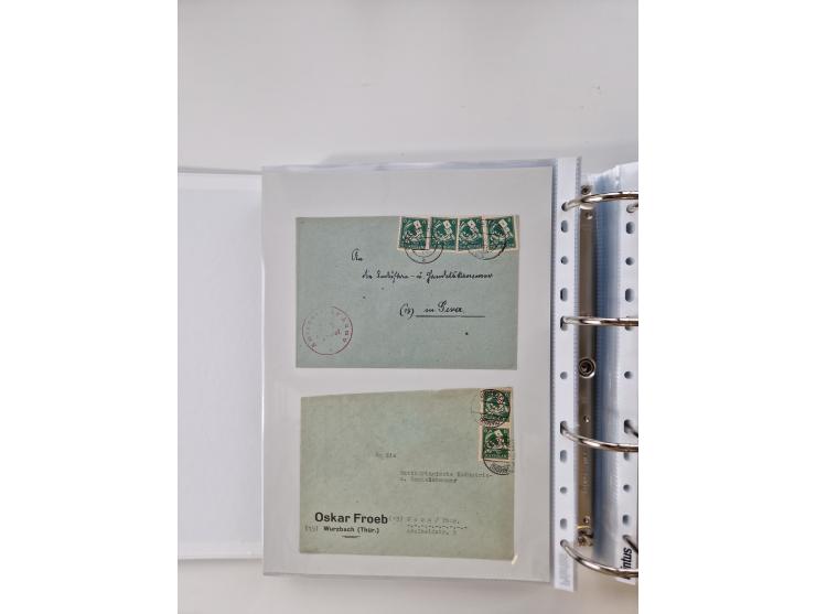 1945/49, umfangreiche Sammlung mit geschätzt 800-900 Briefen, Karten und Ganzsachen. Dabei viele R-Briefe und Satzbriefe, Bed