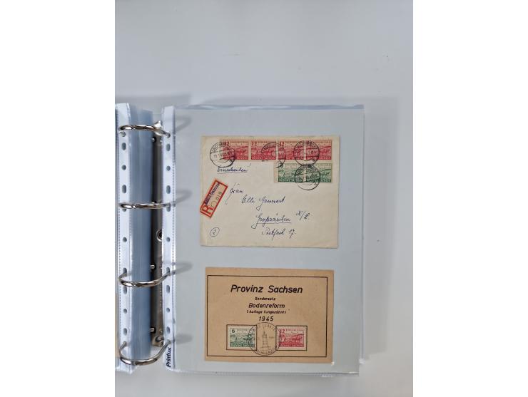 1945/49, umfangreiche Sammlung mit geschätzt 800-900 Briefen, Karten und Ganzsachen. Dabei viele R-Briefe und Satzbriefe, Bed