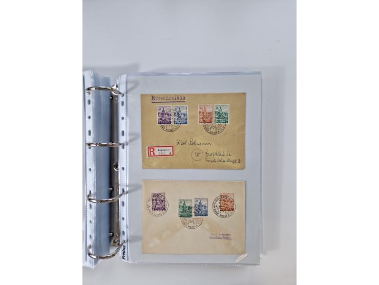1945/49, umfangreiche Sammlung mit geschätzt 800-900 Briefen, Karten und Ganzsachen. Dabei viele R-Briefe und Satzbriefe, Bed