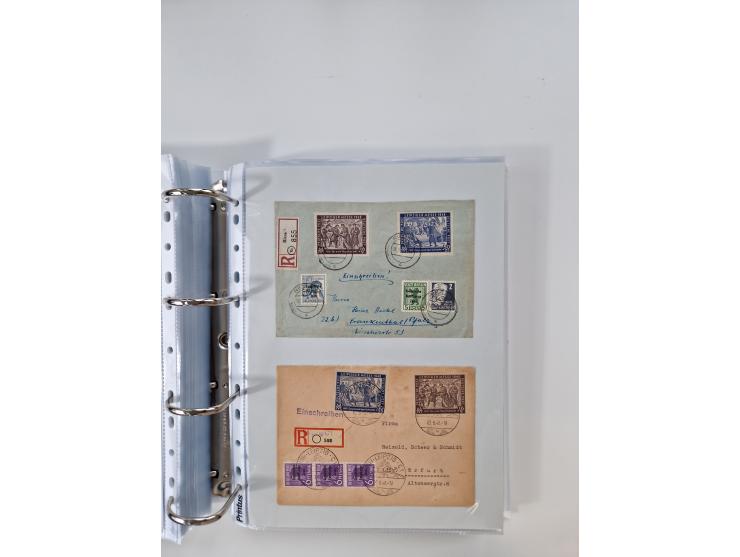 1945/49, umfangreiche Sammlung mit geschätzt 800-900 Briefen, Karten und Ganzsachen. Dabei viele R-Briefe und Satzbriefe, Bed