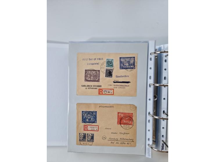 1945/49, umfangreiche Sammlung mit geschätzt 800-900 Briefen, Karten und Ganzsachen. Dabei viele R-Briefe und Satzbriefe, Bed