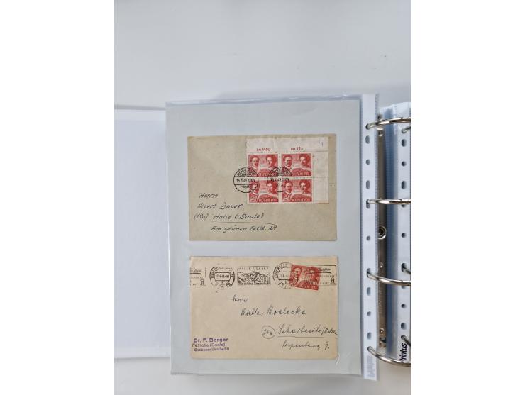 1945/49, umfangreiche Sammlung mit geschätzt 800-900 Briefen, Karten und Ganzsachen. Dabei viele R-Briefe und Satzbriefe, Bed