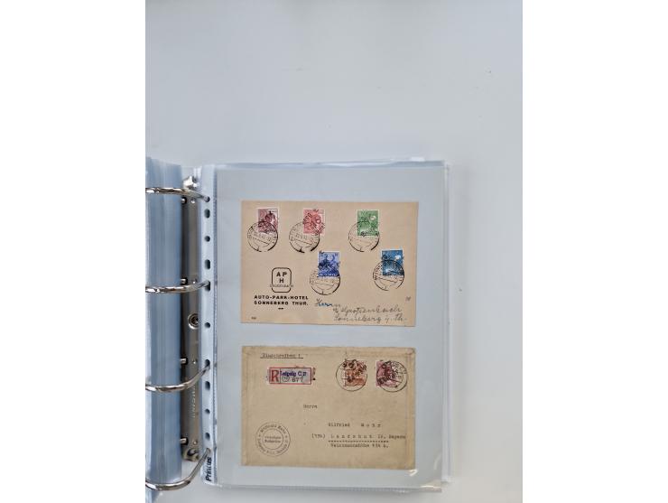 1945/49, umfangreiche Sammlung mit geschätzt 800-900 Briefen, Karten und Ganzsachen. Dabei viele R-Briefe und Satzbriefe, Bed