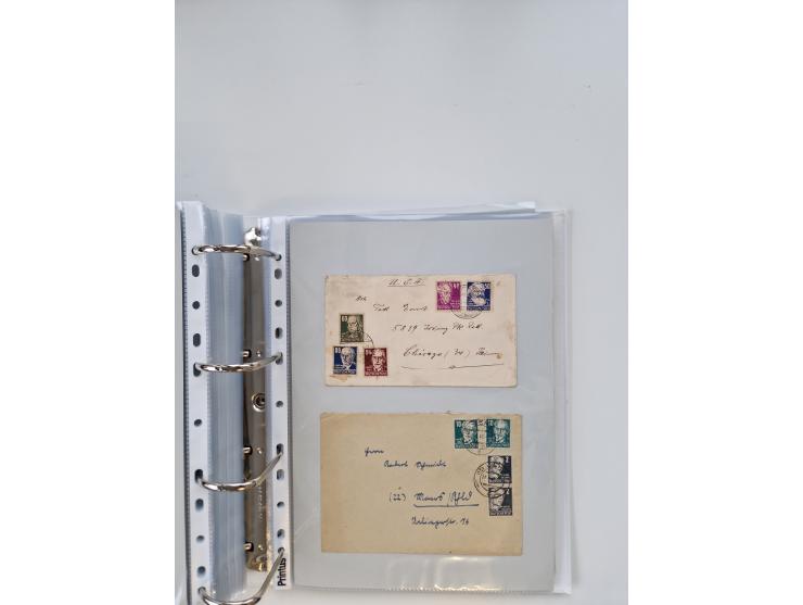 1945/49, umfangreiche Sammlung mit geschätzt 800-900 Briefen, Karten und Ganzsachen. Dabei viele R-Briefe und Satzbriefe, Bed