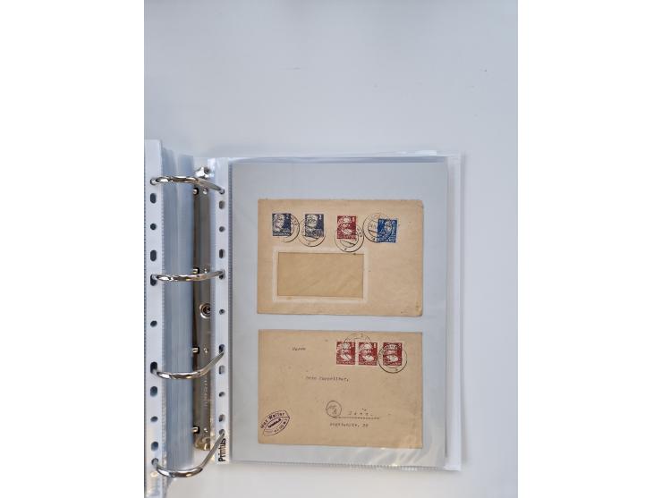 1945/49, umfangreiche Sammlung mit geschätzt 800-900 Briefen, Karten und Ganzsachen. Dabei viele R-Briefe und Satzbriefe, Bed
