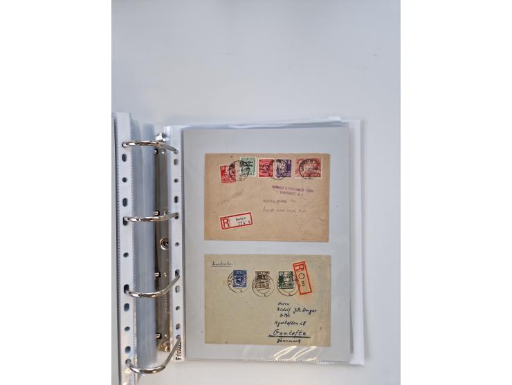 1945/49, umfangreiche Sammlung mit geschätzt 800-900 Briefen, Karten und Ganzsachen. Dabei viele R-Briefe und Satzbriefe, Bed