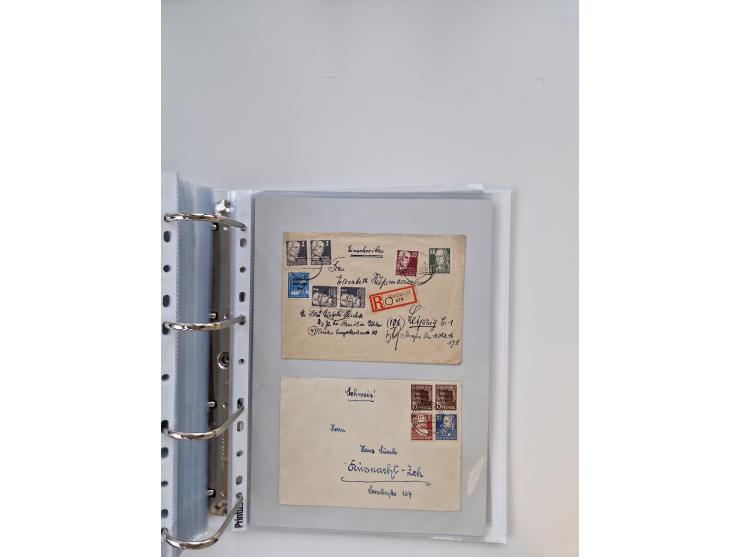 1945/49, umfangreiche Sammlung mit geschätzt 800-900 Briefen, Karten und Ganzsachen. Dabei viele R-Briefe und Satzbriefe, Bed