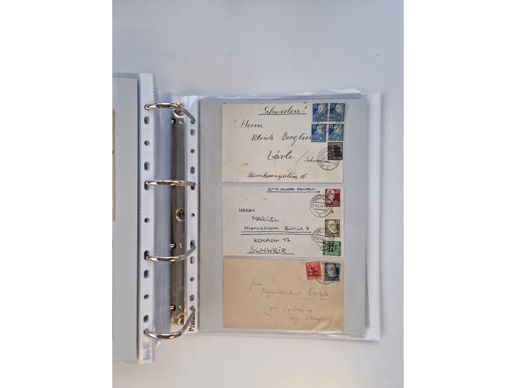 1945/49, umfangreiche Sammlung mit geschätzt 800-900 Briefen, Karten und Ganzsachen. Dabei viele R-Briefe und Satzbriefe, Bed