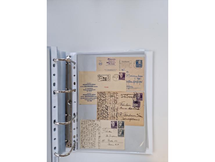 1945/49, umfangreiche Sammlung mit geschätzt 800-900 Briefen, Karten und Ganzsachen. Dabei viele R-Briefe und Satzbriefe, Bed