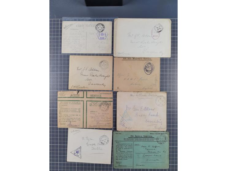 1914/18, 70+ covers of APO and FPO covers, 1916/18 covers/cards from British Army in Salonika incl. registered usage, 1921/23